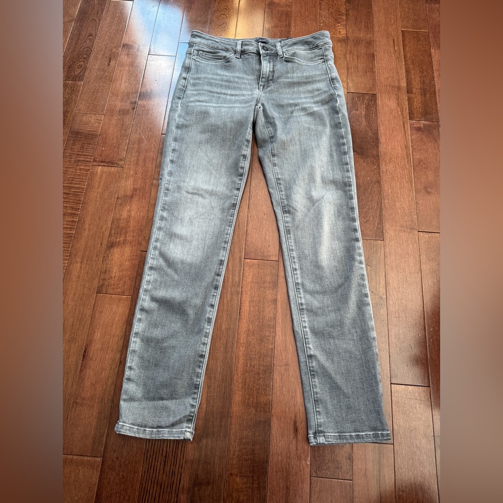 J Jill Womens Boyfriend Straight Leg Ankle Jeans Sz 4 Gray Stretch Denim